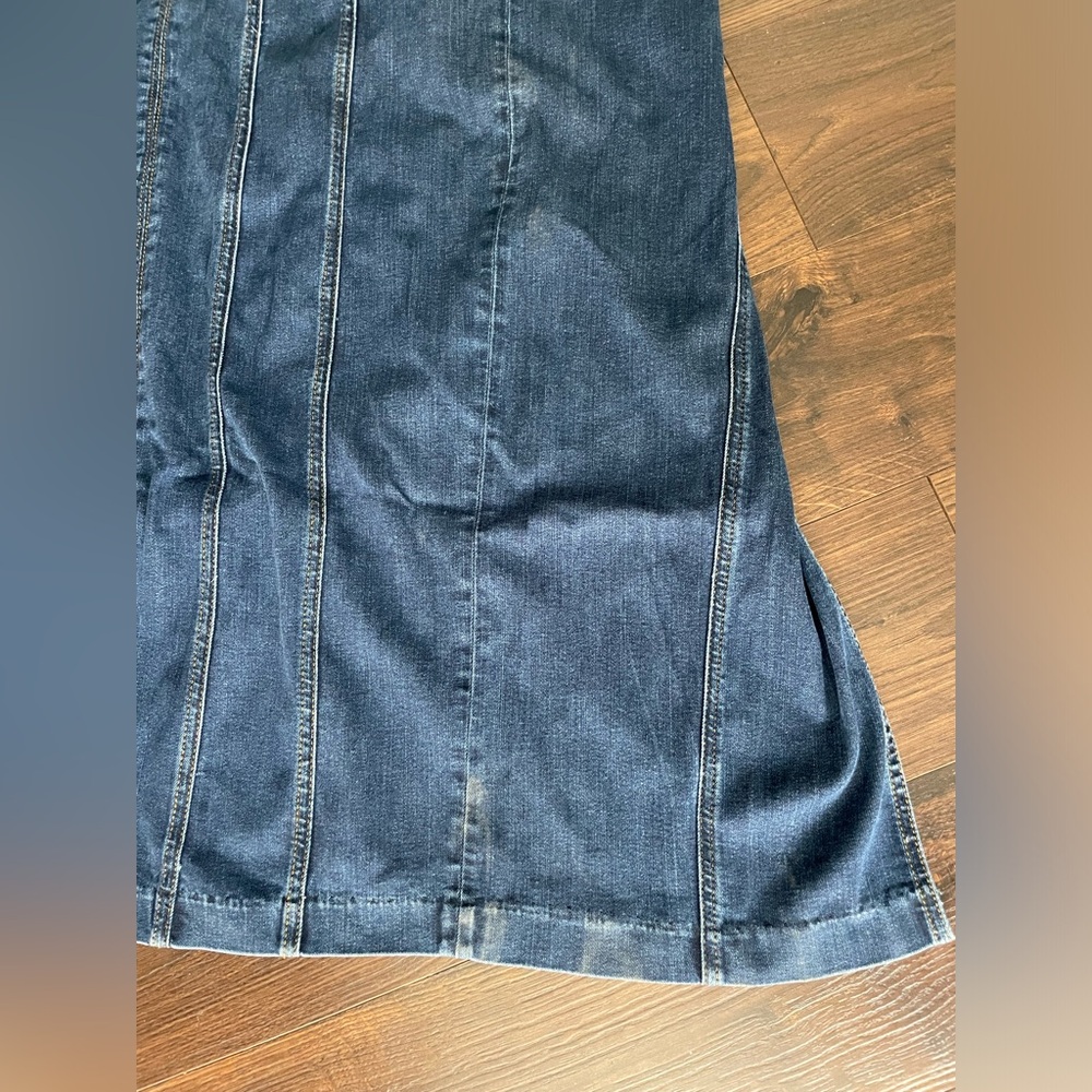 Reformation Anais Strapless Denim Midi Dress sz 12 - Picture 10 of 11